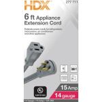 HDX 6 ft. 14/3 15 Amp Air Conditioner/Appliance Extension Cord - (Grey)