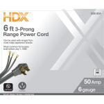 HDX 6 ft. 6/3 50 Amp 3-Prong Range Power Cord - (Grey)