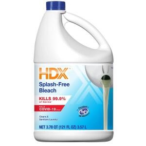 HDX Regular Liquid Bleach Cleaner, Low Splash 121 fl. oz. (23468948401)