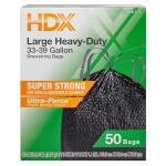 HDX 33-39 Gallon Heavy Duty Black Outdoor Trash Bags with Drawstring (50-Count) (HDX3339)