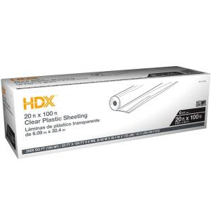 HDX20 ft. x 100 ft. Clear 6 mil Plastic Sheeting (CFHD0620C)