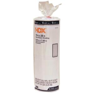 HDX 10 ft. x 25 ft. Clear 6 mil Plastic Sheeting (RSHD610-25C)