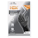 HDX 20 mil Black Long Cuff Reusable Neoprene Gloves - L/XL (3-Pair) (24117-012)