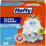 Hefty Ultra Strong 13 Gal. Tall Kitchen Trash Bags (110-Count), Clean Burst Scent (00E8840600AA)