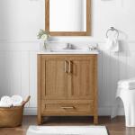 Home Decorators Collection (Assembled)Moorside 30 in. Single Sink Sweet Maple Bath Vanity with White Engineered Stone Top