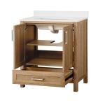 Home Decorators Collection (Assembled)Moorside 30 in. Single Sink Sweet Maple Bath Vanity with White Engineered Stone Top