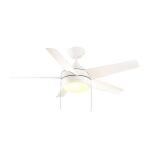 Home Decorators CollectionWindward IV 52 in. Indoor LED Brushed Nickel Ceiling Fan with Dimmable Light Kit, Remote Control and Reversible Motor (26663)