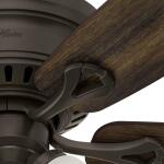 HunterOakhurst 52 in. LED Indoor Low Profile New Bronze Ceiling Fan with Light Kit (52016)