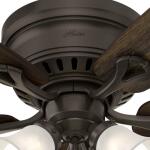 HunterOakhurst 52 in. LED Indoor Low Profile New Bronze Ceiling Fan with Light Kit (52016)