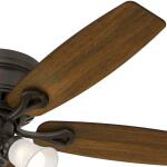 HunterOakhurst 52 in. LED Indoor Low Profile New Bronze Ceiling Fan with Light Kit (52016)