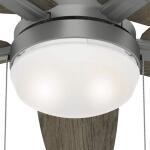 HunterAntero 44 in. Hunter Express Indoor Matte Silver Ceiling Fan with Light Kit Included (52126)