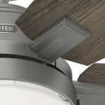 HunterAntero 44 in. Hunter Express Indoor Matte Silver Ceiling Fan with Light Kit Included (52126)