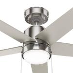 HunterMansilla 52 in. Indoor Brushed Nickel Standard Ceiling Fan with Soft White Integrated LED Light Kit (52752)