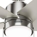 HunterMansilla 52 in. Indoor Brushed Nickel Standard Ceiling Fan with Soft White Integrated LED Light Kit (52752)