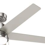 HunterMansilla 52 in. Indoor Brushed Nickel Standard Ceiling Fan with Soft White Integrated LED Light Kit (52752)