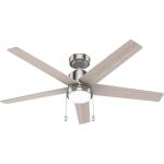 HunterMansilla 52 in. Indoor Brushed Nickel Standard Ceiling Fan with Soft White Integrated LED Light Kit (52752)