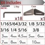 Husky BITE SAE/Metric Non-Slip Hex Key Set (18-Piece) (HBLAHK18)