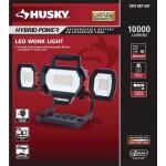 Husky10,000 Lumen Three-Head Hybrid LED Work Light with Rechargeable Battery (7903801012)