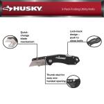 Husky 3-Pack Folding Lock-Back Utility Knife (00073)