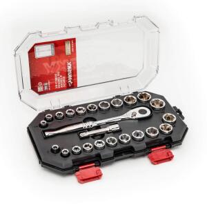 Husky 3/8 in. Drive Ratchet SAE/Metric Standard Socket Set (24-Piece) (H3D24PCSWS)