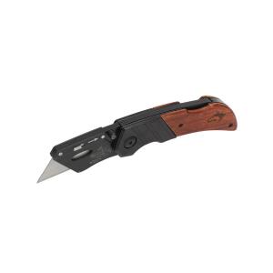 HuskyWood Handle Folding Lock-Back Utility Knife (99736)