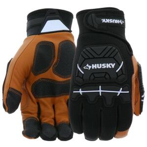 HuskyLarge Grain Goatskin Leather Performance Impact Work Glove with Spandex Back (HK84015-LCC6)