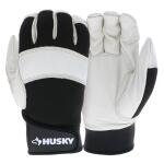 Husky Large Grain Cowhide Water Resistant Leather Performance Work Glove with Spandex Back (HK86025-LCC6)