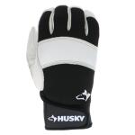 HuskyLarge Grain Cowhide Water Resistant Leather Performance Work Glove with Spandex Back (HK86025-LCC6)