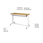 Husky52 in. W x 24 in. D 2-Drawer Adjustable Height White Workbench Table with Solid Wood Top (HOLT5202BJ2)