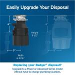 InSinkErator 1/2 HP Continuous Feed Kitchen Garbage Disposal, Badger 500 - Badger Series (BADGER 500)