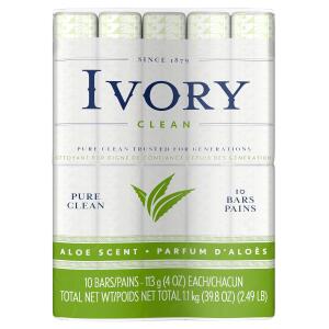 Ivory Aloe 10-Count: Bath Size Bars 4 Oz