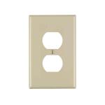 Leviton1-Gang Ivory Duplex Outlet/Receptacle Nylon Midway/Midsize Wall Plate (1-Pack) - R51-00PJ8-00I