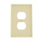 Leviton1-Gang Ivory Duplex Outlet/Receptacle Nylon Midway/Midsize Wall Plate (1-Pack) - R51-00PJ8-00I