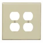 Leviton2-Gang Ivory Duplex Outlet/Receptacle Nylon Midway/Midsize Wall Plate (1-Pack) - R51-0PJ82-00I