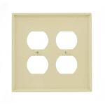 Leviton2-Gang Ivory Duplex Outlet/Receptacle Nylon Midway/Midsize Wall Plate (1-Pack) - R51-0PJ82-00I