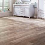 TrafficMasterKhaki Oak 4 MIL x 6 in. W x 36 in. L Grip Strip Water Resistant Luxury Vinyl Plank Flooring (24 sqft/case) (185312)