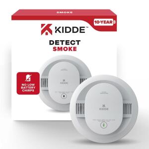 Kidde 10-Year Battery Powered Smoke Detector with Photelectric Sensor - White