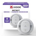 Kidde 10-Year Battery Powered Combination Smoke and Carbon Monoxide Detector with Alarm LED Warning Lights - White