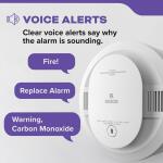 Kidde 10-Year Battery Powered Combination Smoke and Carbon Monoxide Detector with Alarm LED Warning Lights and Voice Alerts - White