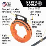 Klein Tools25 ft. Fish Tape 1/4 in. W Steel Blade (56335)