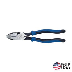 Klein Tools 9 in. Journeyman High Leverage Side Cutting Pliers for Heavy Duty Cutting (J2000-9NE)