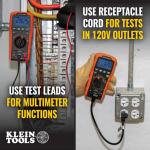 Klein Tools Digital Multi-Tester with Receptacle Tester - Standard/GFCI,(ET270)