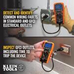 Klein Tools Digital Multi-Tester with Receptacle Tester - Standard/GFCI,(ET270)