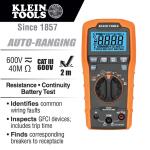 Klein ToolsDigital Multi-Tester with Receptacle Tester - Standard/GFCI,(ET270)