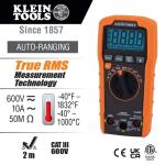 Klein Tools 600 Volt Digital Multimeter, TRMS Auto-Ranging, Temp (MM420)