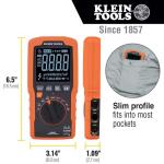 Klein Tools 600 Volt Slim Digital Multimeter, TRMS Auto-Ranging with Temp ( MM450 )