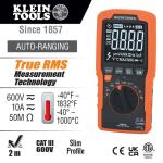 Klein Tools600 Volt Slim Digital Multimeter, TRMS Auto-Ranging with Temp ( MM450 )