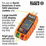 Klein Tools GFCI Electrical Outlet Tester with LCD Display (RT250)