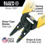 Klein Tools Electrical Wire Stripper / Cutter (10-18 AWG Solid) (11045)