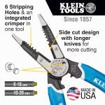 Klein ToolsKlein-Kurve Heavy-Duty Wire Stripper / Cutter / Crimper Multi Tool, 8-20 AWG (K12065CRSEN)